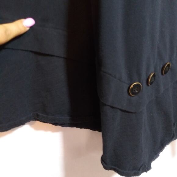 Habitat Black Asymmetrical Women's Long Sleeve Top Size Small - Picture 6 of 10